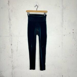 Spanx Velvet Flawless Shaping High Waisted Leggings Tights Size Medium Teal